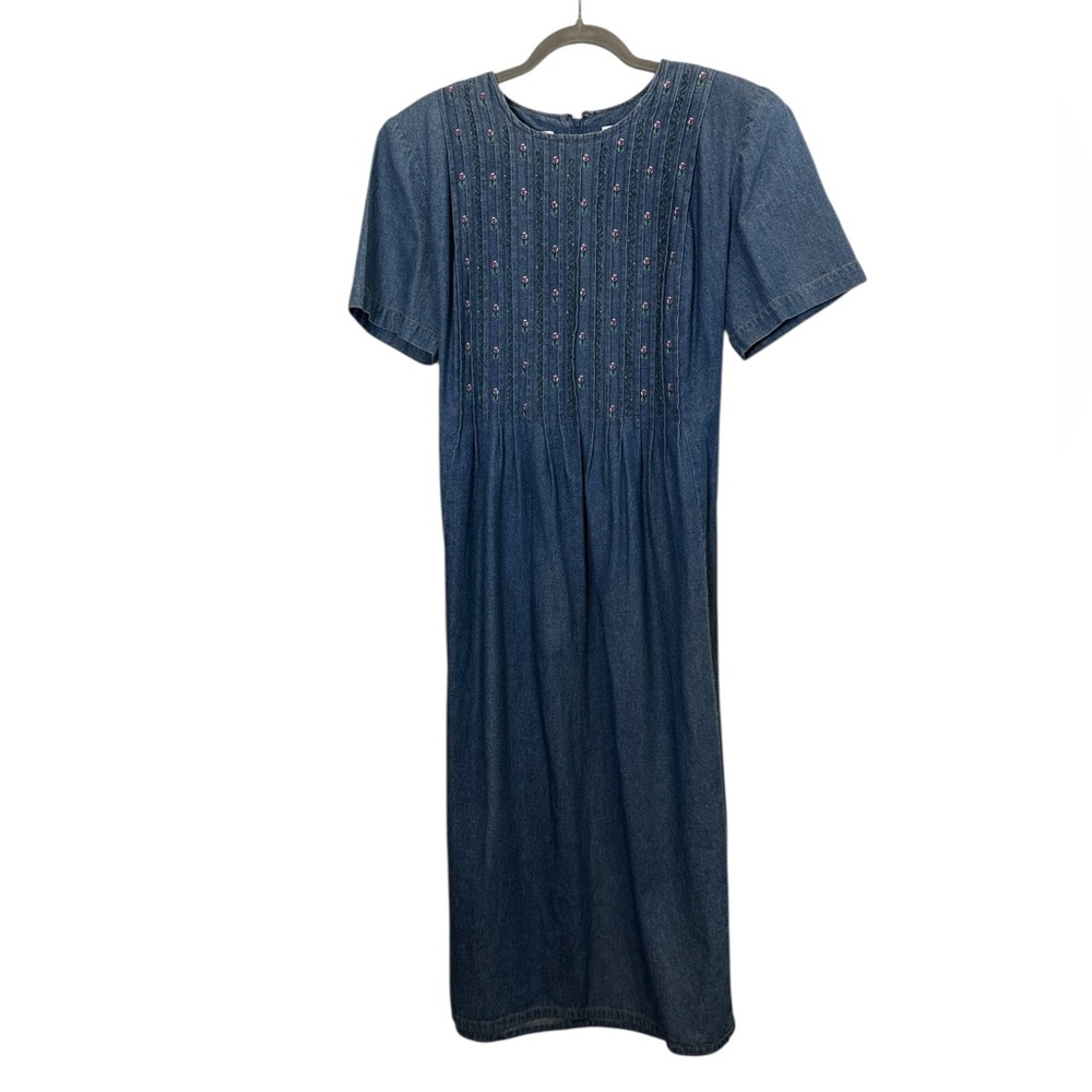 Karin Stevens Vintage Cottagecore Cotton Embroidered Prairie Dress sz 16 P